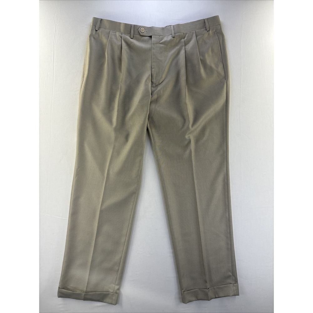 NWT Lauren Ralph Lauren‎ Chino Pants Size 42 x 32 Khaki Tan Flat Front LRL Brown